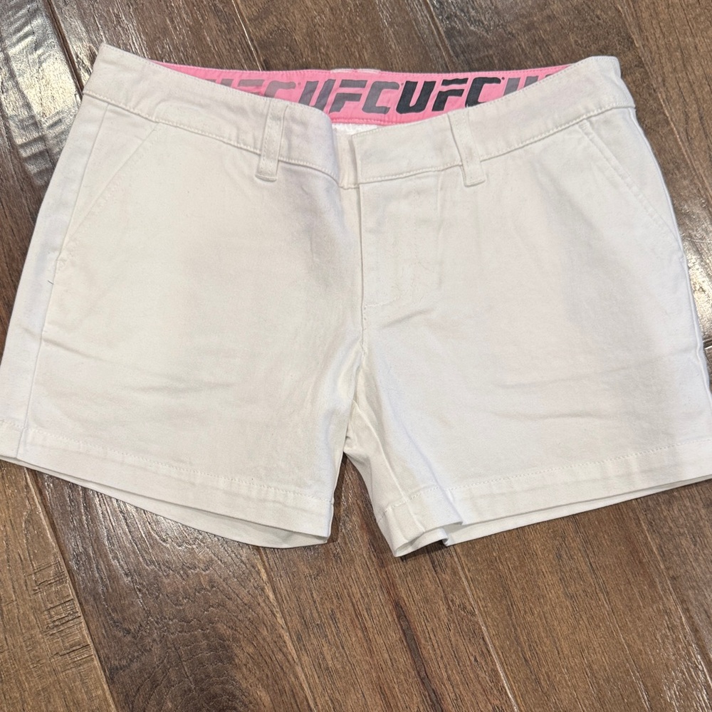 UFC Women's White Shorts with Pink Waistband